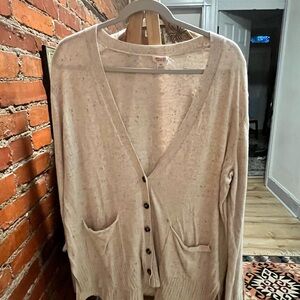 Mossimo Supply Co Cream Cardigan Sweater V-Neck Lightweight